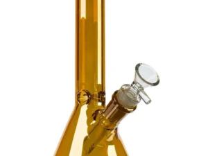 HILLSIDE GLASS 8" GOLD IRIDESCENT BEAKER BONG