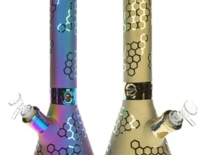 HILLSIDE GLASS 14" METALLIC HONEYCOMB BEAKER BONG