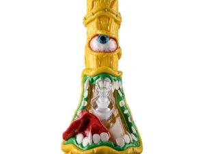 Creepy Yellow Underwater Cyclops Beaker Bong Monster Dab Rig Big Thick Waterpipe W/ Ice Pinch