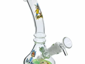 8" RICK AND MORTY BENT NECK ASSORTED GRAPHIC BEAKER BONG